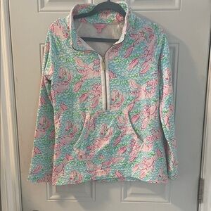 Lilly Pulitzer Pink and Green Patterned Top- Lobster Print